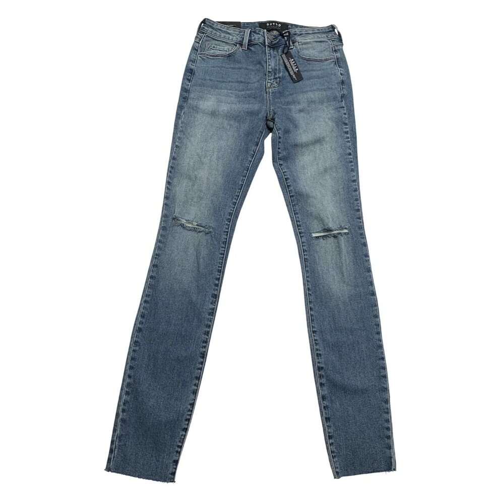 DSTLD Distressed Skinny Jeans in Dyed Indigo Style W02-16-010